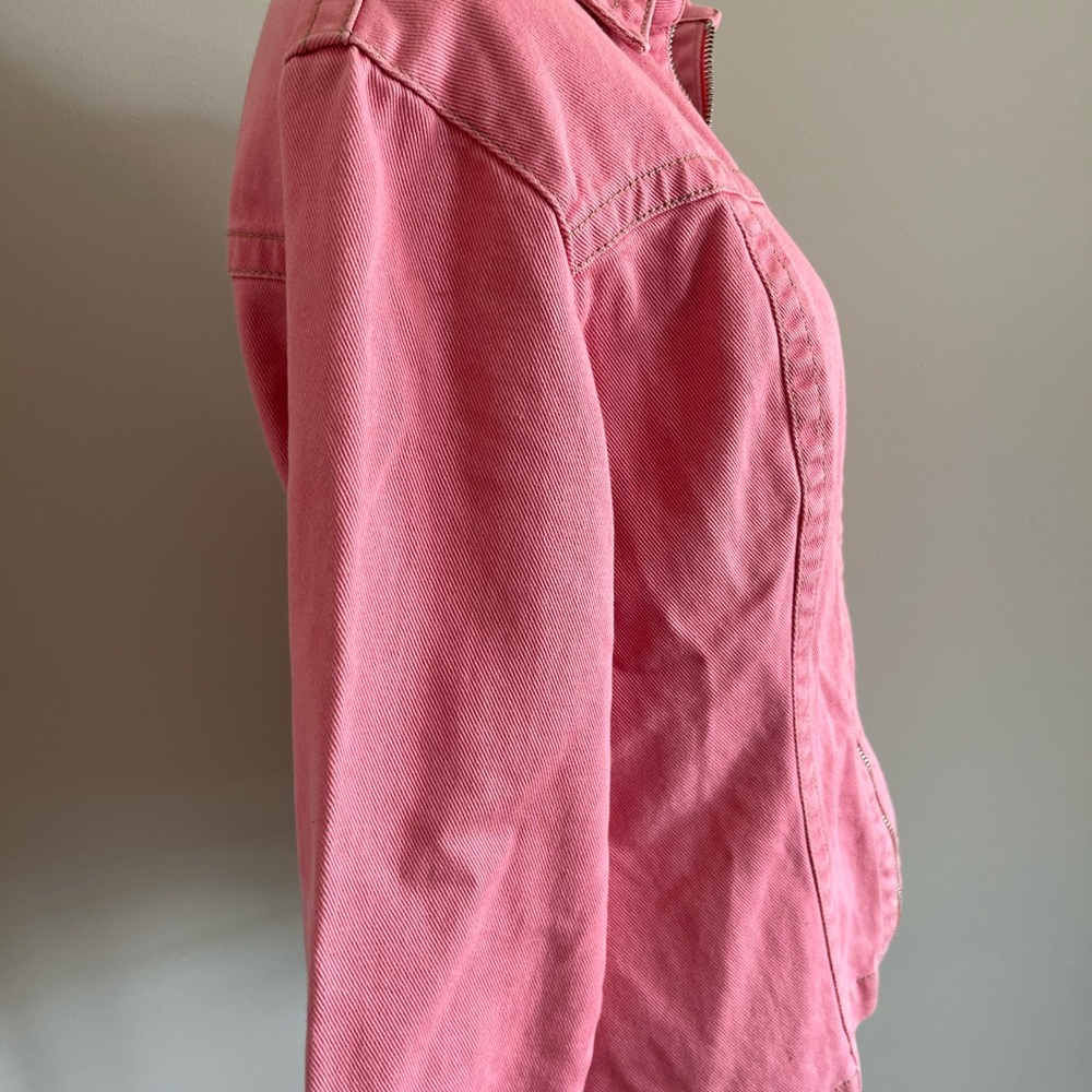 CAbi Pink Denim Zip Front Jacket Size Medium Style 254 - Picture 10 of 14